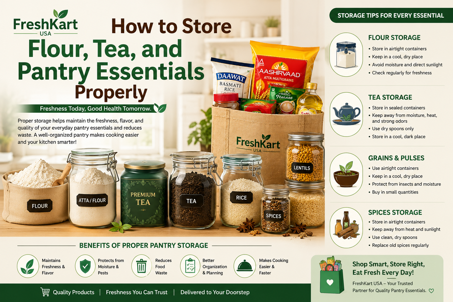 How to Store Flour, Tea, and Pantry Essentials Properly