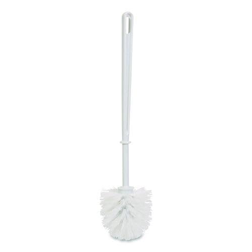 Boardwalk Spiral Toilet Bowl Brush, Long 13" Handle, Commercial Design, White, Long-Lasting Fully Bristled Head, Made in the USA