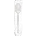AmerCareRoyal Medium-Heavy Weight Individually Wrapped Disposable Polypropylene Plastic Teaspoons for Restaurants and Catering, White, Pack of 1000