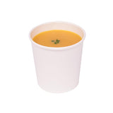 Karat [16oz - 500 ct] Paper Soup Bowls, Disposable Plastic-Free Party Supplies for Hot or Cold Food, 96mm Rim - White (FP-GFC16W)