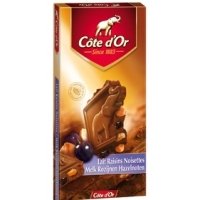 Cote D’Or Chocolat Au Lait Raisins et Noisettes 180g (Cote D’Or Milk Chocolate, Raisins And Hazelnuts 180g)