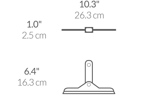 simplehuman Foldaway Shower Squeegee, Glass Squeegee for Bathroom Mirrors & Shower Doors, Weighted Handle for Streak-Free Clean, Suction Cup Hanger