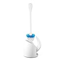 OXO Good Grips Compact Toilet Brush & Canister, Toilet Bowl Brush and Holder with Automatic Canister Door, Bathroom and Small Spaces Cleaning Supplies