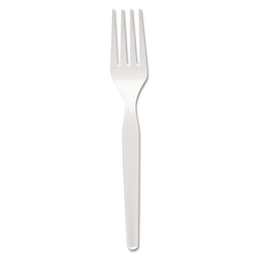 Georgia-Pacific Dixie 6.104" Medium-Weight Polystyrene Plastic Fork by GP PRO (Georgia-Pacific), White, FM217, (Case of 1,000), 1 box of 1003