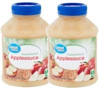 Great Value Unsweetened Applesauce, 46 oz (Pack of 2)