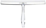 iDesign Zia Metal and Plastic Bathroom Squeegee for Shower, Glass Doors, Floors, Mirrors, with Suction Hook Holder , 12 Inches, Clear and Stainless