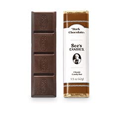 See's Candies Dark Chocolate Candy Bars (Pack of 4 Individually Wrapped)