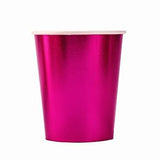 ZebrAnt Rose Red Paper Cups 9 oz [50 pack] Disposable Party Cup for Hot Cold Drinks Tea Coffee Water Milk Juice Glitter Holographic Red Picnic Home