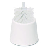 Boardwalk Floor Caddy for Spiral Toilet Bowl Brush, White, No Tip Design, Convenient, Easy to Clean
