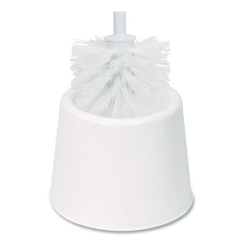 Boardwalk Floor Caddy for Spiral Toilet Bowl Brush, White, No Tip Design, Convenient, Easy to Clean