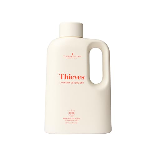 Young Living Thieves Laundry Soap | 32oz | Concentrated Laundry Detergent | Plant Based Formula with Essential Oils | Lemon, Cinnamon, & Rosemary Oil