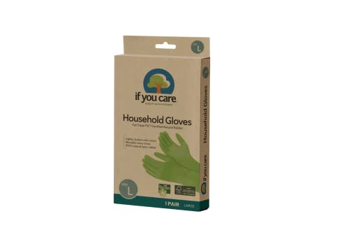 IF YOU CARE Large Cotton Flock Lined Household Gloves, 1 Pair (Pack of 6)