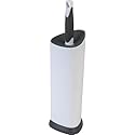 Clorox Covered Toilet Brush and Caddy with Splash Guard & Non-Skid Base, 2-Piece, White