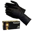 ShuBee® Black Gauntlet® Gold Edition Nitrile Gloves, XL - Industrial Strength, Extended Cuff, Powder-Free, Puncture & Tear Resistant, Textured Grip