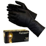 ShuBee® Black Gauntlet® Gold Edition Nitrile Gloves, XL - Industrial Strength, Extended Cuff, Powder-Free, Puncture & Tear Resistant, Textured Grip