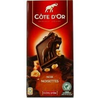 Cote D’Or Chocolat Noir et Noisettes Entières 180g