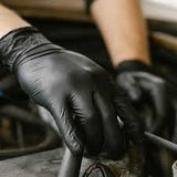 ShuBee® Black Gauntlet® Gold Edition Nitrile Gloves, XL - Industrial Strength, Extended Cuff, Powder-Free, Puncture & Tear Resistant, Textured Grip