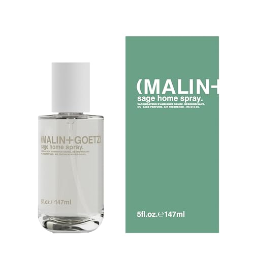 Malin + Goetz Sage Home Spray, 5 Oz., Alcohol-Free Odor Absorber, Natural Ingredients, Use in Any Space Including Bathroom, Kitchen, and Living Room