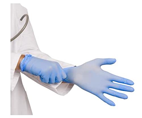 100 Disposible Blended Nitrile Gloves Powder/Latex Free Synthetic Blend Light Blue Large