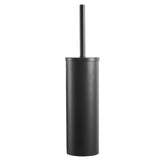 Stainless Steel Toilet Brush with Holder Set with Extra Long Handle Durable Bristles Toilet Bowl Brush and Covered Holder for Bathroom Storage (Black