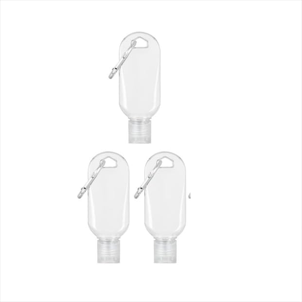 3 Pcs Portable Hot Sauce Keychain Bottles - Mini Ketchup Containers 2oz/50ml Bottles,Sauces for On-The-Go - Refillable Travel Size Keychain,Gravies