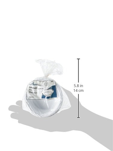 Blue Sky 50 Count Disposable Plastic Bowls, 18 oz., White