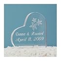 Beach Wedding Acrylic Heart Cake Topper