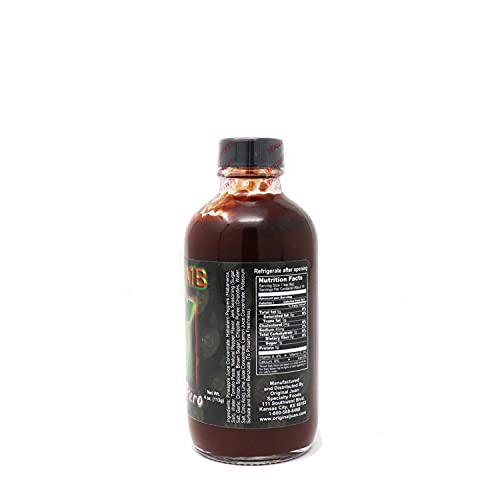 Da Bomb - Ground Zero - Original Hot Sauce - 321,900 Scovilles - 4oz Bottle - Made in USA with Habanero Peppers- Non-GMO, Gluten Free, Sugar Free