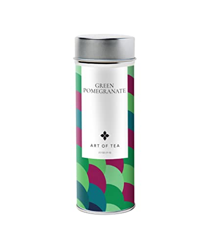 Art of Tea | Organic Green Pomegranate Green Tea 2.5oz | Artisan Loose Leaf Tea Tin