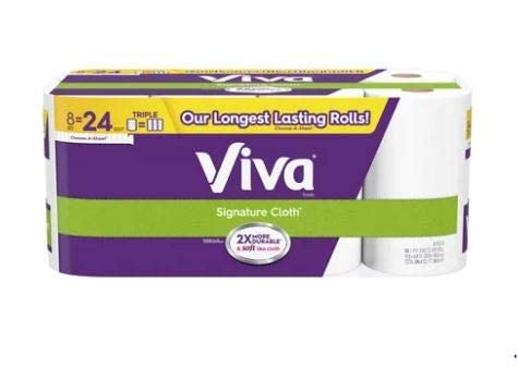 3 Set -Viva Signature Cloth Paper Towels, Choose A Sheet, 8 Triple Rolls (=24 Regular Rolls)
