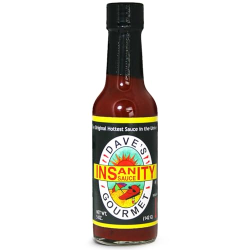 Dave's Gourmet Original Insanity Hot Sauce - As Seen on Hot Ones Season 1 - Sauce for Burgers, Burritos, Stews - Hot Sauce Challenge Favorite - Bold