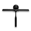 Matte Black Shower Squeegee for Glass Doors with Adhesive Hooks, Squeegee for Shower Glass, Cleaner Tool for Bathroom Household Window Mirror Tile