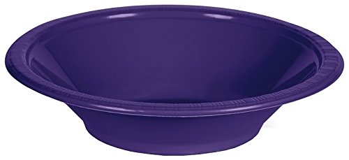 Creative Converting 28115051 20 Count Touch of Color Plastic Bowl, 12 oz, Purple