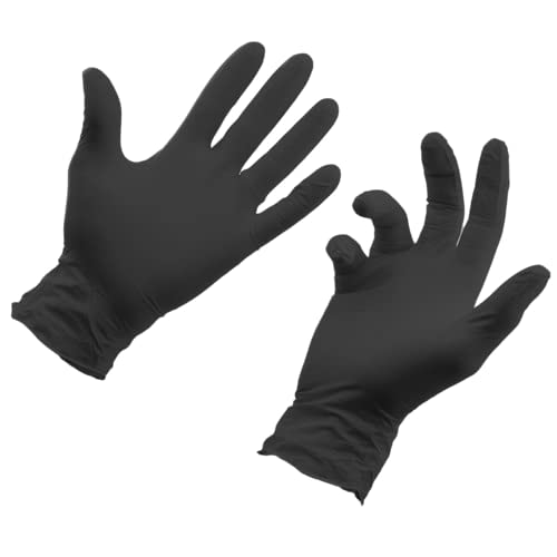 Heavy Duty Black Disposable Nitrile Gloves, 6mil, Stauffer Sense6, Latex Free, 12" Extra Long Cuff, Tough & Strong - Extra Large (Box of 100)