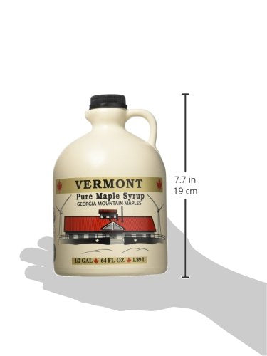 Georgia Mountain Maples of Vermont, Organic Maple Syrup, Amber Color Rich Taste, 64 Ounce