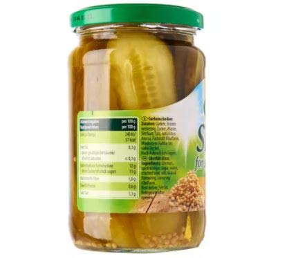 Kuhne Gherkin Sandwich Slices 330g - Our sandwich slices are delicious, long slices of gherkins with a mildly seasoned flavour