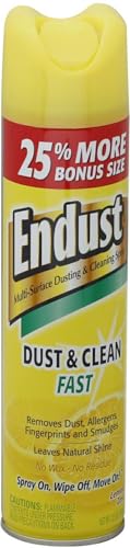 Endust No-Wax Cleaning & Dusting Spray, Lemon, 12.5 Ounces