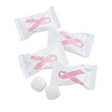 Fun Express Pink Ribbon Awareness Buttermint Candy Mints Individually Wrapped 108 Pieces - Soft Butter Mints Bulk for Breast Cancer Awareness Party
