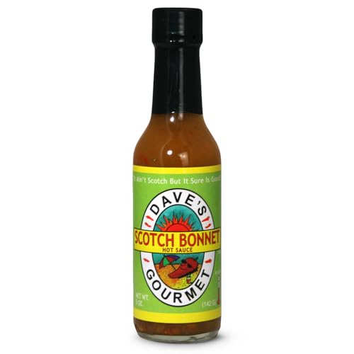Dave's Gourmet Scotch Bonnet Hot Sauce - Warm to Very Warm Heat - Scotch Bonnet Pepper Sauce - Ideal for Mexican, Asian, Grilled Meals and Rice