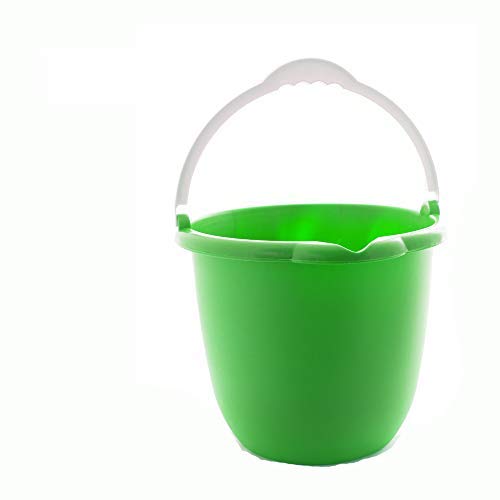 Buckets ECO-Plastic, Made in USA, 5 Pack, with Ergonomic Bottom and handling 2,5 Gallon. Green Color. 5 Pack