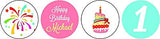 Darling Souvenir Peach & Light Blue 190 Pieces Personalized Birthday Favor Stickers - Mini Candy & Celebration Chocolate Wrapper Labels for Event