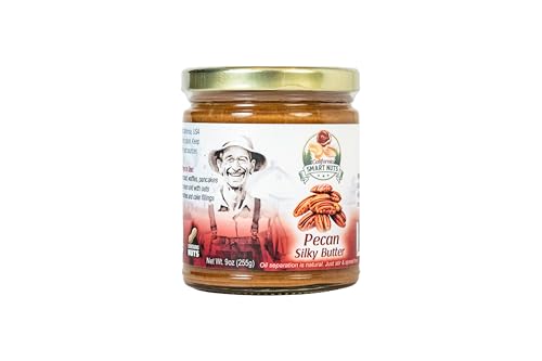 Smart Nuts Pecan Nut Butter - Roasted Pecans with Honey & Tahini, Creamy Artisan Spread, 9 oz
