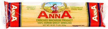 Anna - Italian Capellini (Angel Hair) Pasta No. 9, (6)- 16 oz. Pkgs.