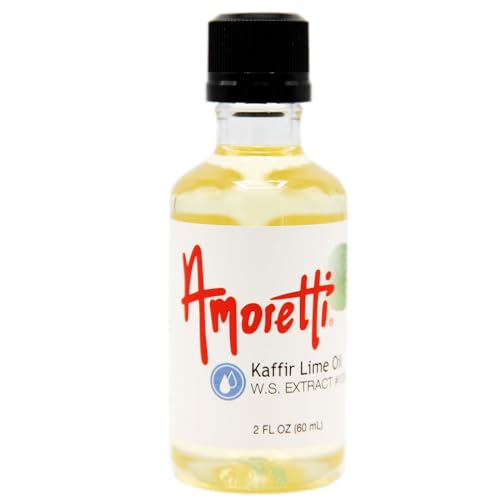 Amoretti - Kaffir Lime Oil Extract Water Soluble 2 oz - Highly Concentrated & Perfect For Pastry, Savory, Brewing, and more, Preservative Free, Vegan