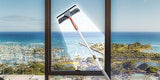 Professional Window Squeegee Cleaner, 2 in 1 Shower Squeegee with Extension Pole, 62‘’ Telescopic Window Washing Equipment with Bendable Head, Glass