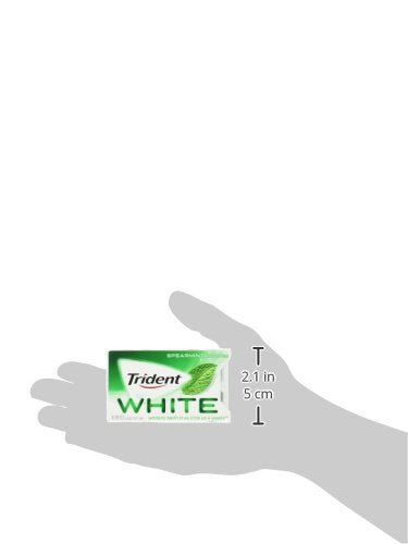 Trident White Sugar Free Spearmint Gum, 16 Count (Pack of 9)