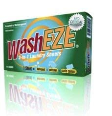 WashEZE 3 in 1 Laundry Detergent Pods, 10 Count, Unscented, Portable, TSA Compliant, Stain Fighter, Fabric Softener, Static Guard