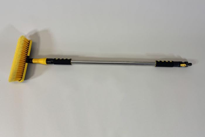 2-in-1 Scrub Brush with Hose Hookup & Squeegee - Deep Cleaning Made Easy