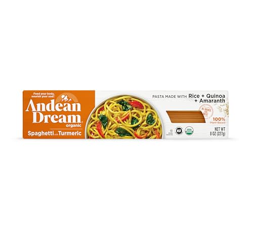 Andean Dream Organic Turmeric Spaghetti Pasta (12 Pack)