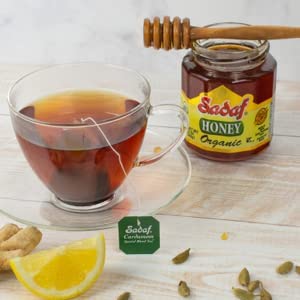 Sadaf Cardamom Tea Bags - Special Blend Cardamom Ceylon Black Tea - Quicktea Product harvested in Sri Lanka - 50 individually foiled teabags (Pack